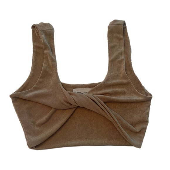 REVOLVE Tops - Victoria + Sophia Gold Tie Bra Tank Top